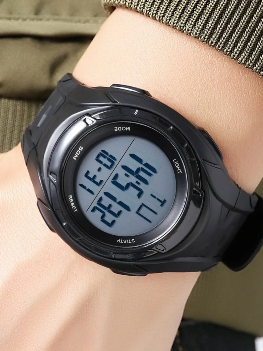 George Men's Digital Sport Wristwatch Plastic Strap